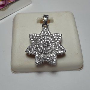 .55ctw CZ Star & cut out sides 925 Pendant#15853